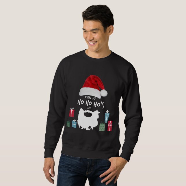 "Var mitt Ho Ho hos på?", Jultröja Sweatshirt (Hel framsida)