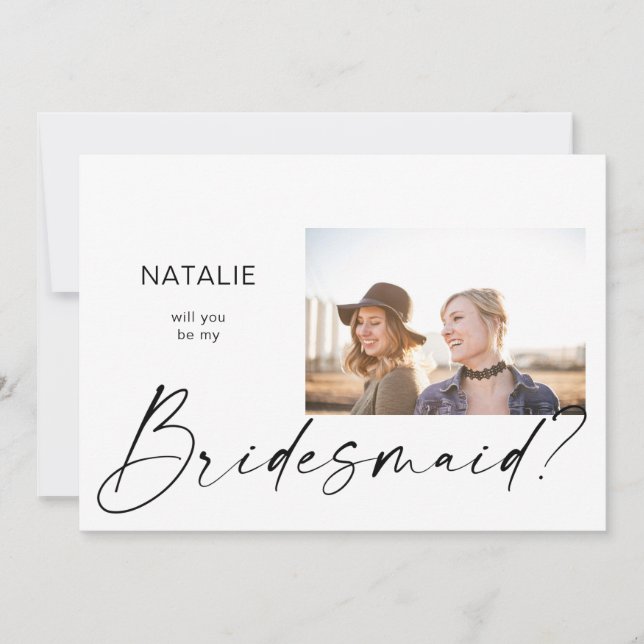 Var mitt lilla foto liggande i Bridesmaid Frieri i Inbjudningar (Framsida)