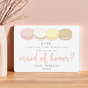 Var mitt Maid of honor-kort   Fransk Macarons Inbjudningar