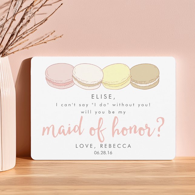 Var mitt Maid of honor-kort | Fransk Macarons Inbjudningar (Skapare uppladdad)