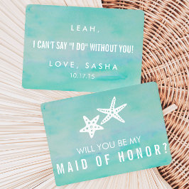 Var mitt Maid of honor-kort | Starfish Aqua Inbjudningar
