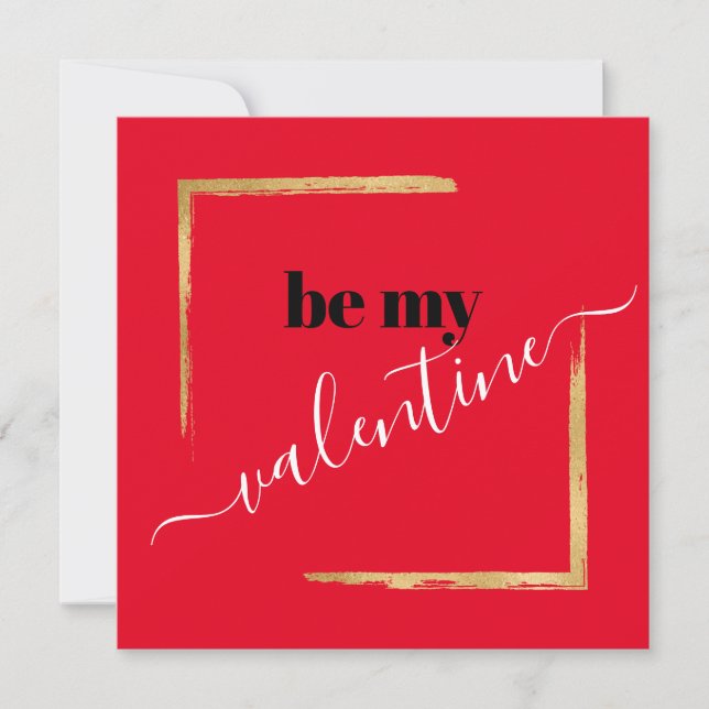 Var mitt Valentine Anpassningsbar Red Typography C Julkort (Framsida)