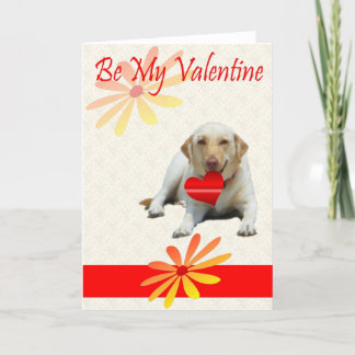 Var mitt Valentine Gult Labrador-hjärtkort Helgkort
