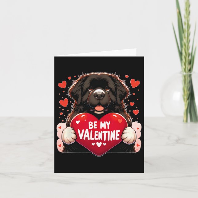 Var mitt Valentine Newfie Hund Heart Kort (Framsida)