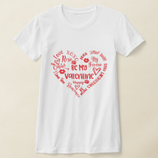 Var mitt Valentine Ord Heart T Shirt