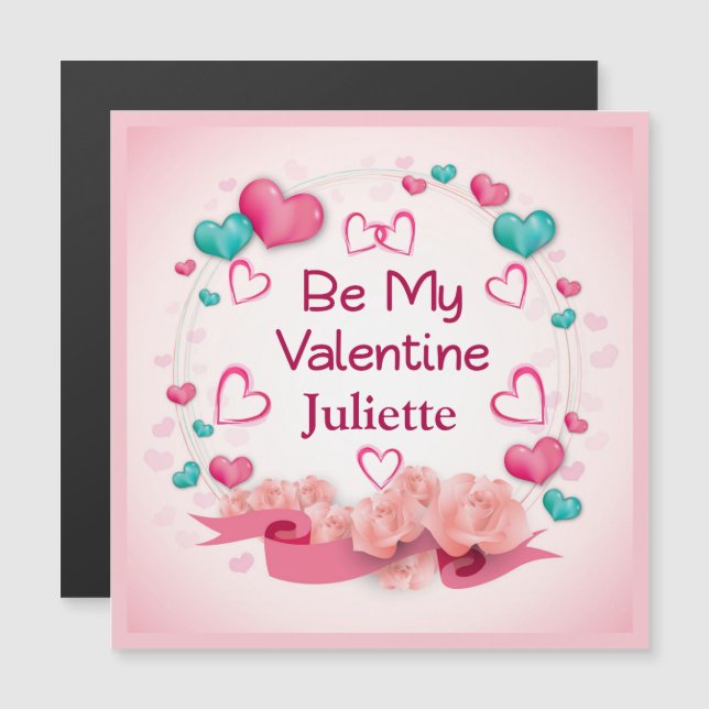 Var mitt Valentine Personlig Magnetic Card (Fram/baksida)