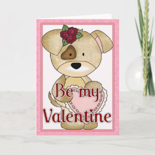 Var mitt Valentine Puppy-Hund-hälsningskort d3 Helgkort