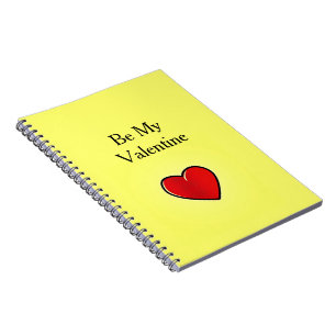 Var mitt valentinröda hjärta på gult anteckningsbok