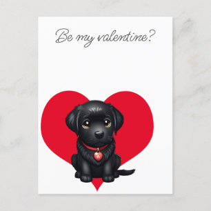 Var mitt valentinsvarta labrador eller hundvalparr meddelande vykort