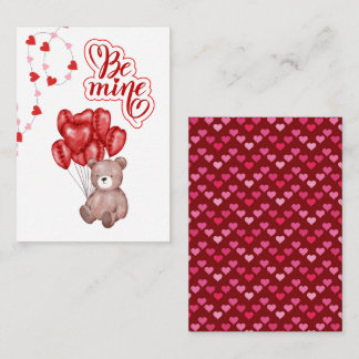 Var mitt vattenfärgsbjörn med Red Balloations Scho Anteckningskort