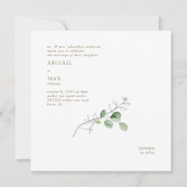 Vår Modern Watercolor botaniskt Square Inbjudningar