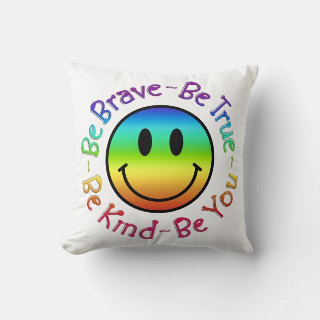 Var Modig Emoji Square Dekorativ kudde (Framsida)