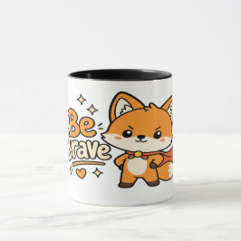 Var Modig Kawaii Räv Superhjälte Motivation Mugg