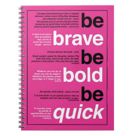 Var modig. Sätta en klocka på. Var snabb. Anteckningsbok Med Spiral