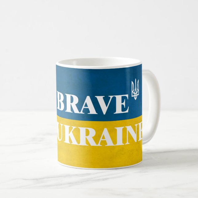 Var modig som ett ukrainskt texturcitat kaffemugg (Framsida höger)