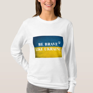 Var modig som ett ukrainskt texturcitat t shirt