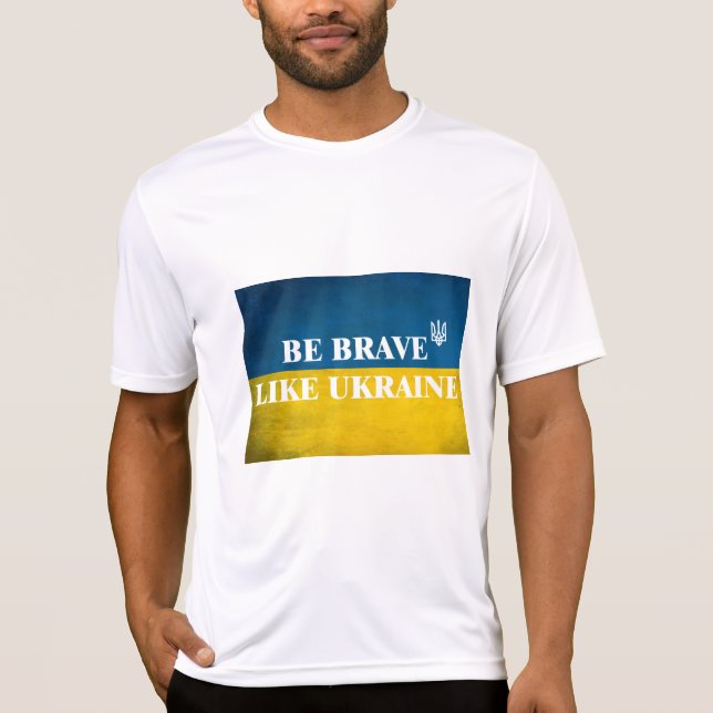 Var modig som ett ukrainskt texturcitat t shirt (Framsida)
