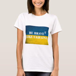 Var modig som ett ukrainskt texturcitat t shirt