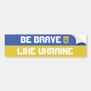 Var modig som Ukraina Bildekal