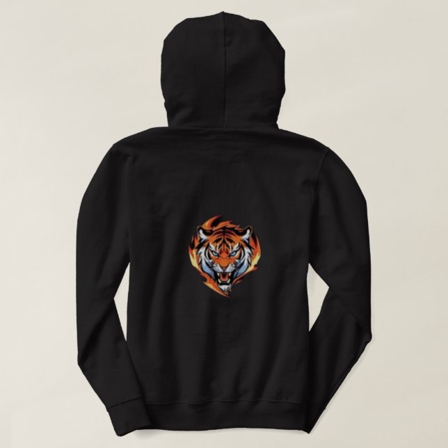 Var Modig Tiger Design | Motiverande Estetik Hoodie (Design baksida)