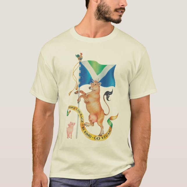 Var modig. Var snäll. Går vegan.en Tee Shirt (Framsida)