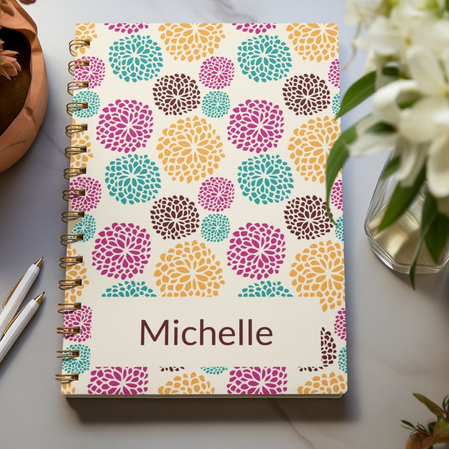 Vår Mönster - Boho Bright anpassningsbar Anteckningsbok (Spring Pattern - Boho Bright custom Notebook)