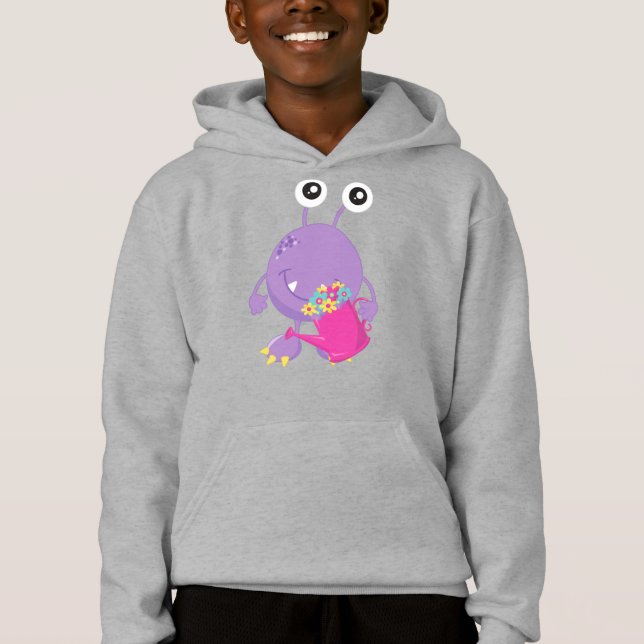 Vår Monster, färgblommor, Lila Monster T Shirt (Framsida)