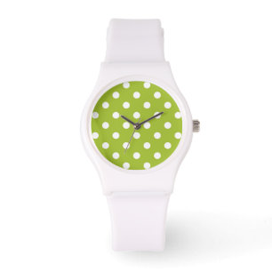 Vår mönster med vit polka dots armbandsur