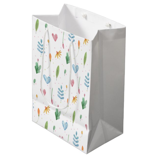 Vår mönster romantisk vattenfärgsinspirerad vätein (Framsidan Vinklad)