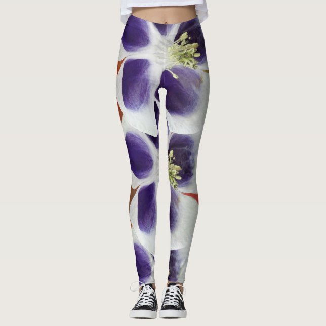 Vår Mood Abstrakt Art & Flowers Leggings (Framsida)
