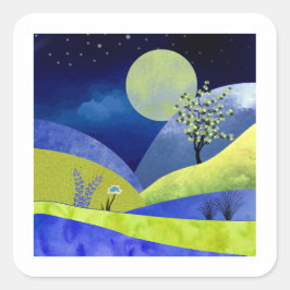 Vår Moonrise Fyrkantigt Klistermärke