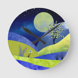 Vår Moonrise Rund Klocka
