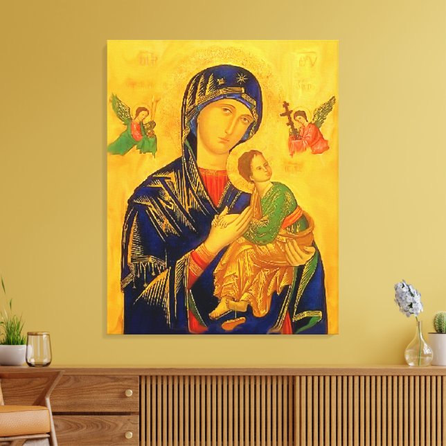 Vår Mor i Perpetual Help Canvastryck (Insitu (Vardagsrum))