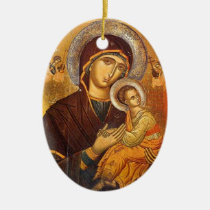Vår Mor i Perpetual Help Julgransprydnad Keramik