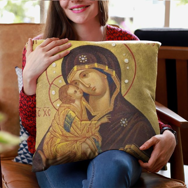 Vår Mor i Perpetual Help med Baby Jesus Kudde (Skapare uppladdad)