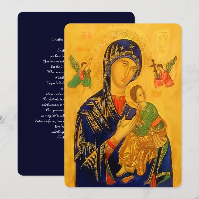 Vår Mor i Perpetual Help med Prayer (Fram/baksida)