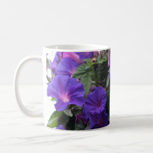 Vår morgonhärligheter i blått kaffemugg (Vänster)