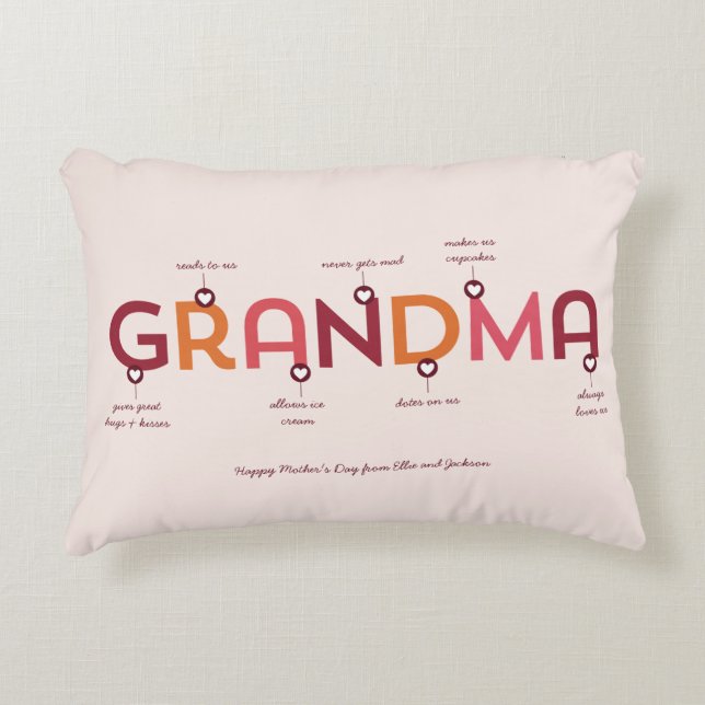 Vår mormor är.. Pillow för Mors dag Prydnadskudde (Framsidan)