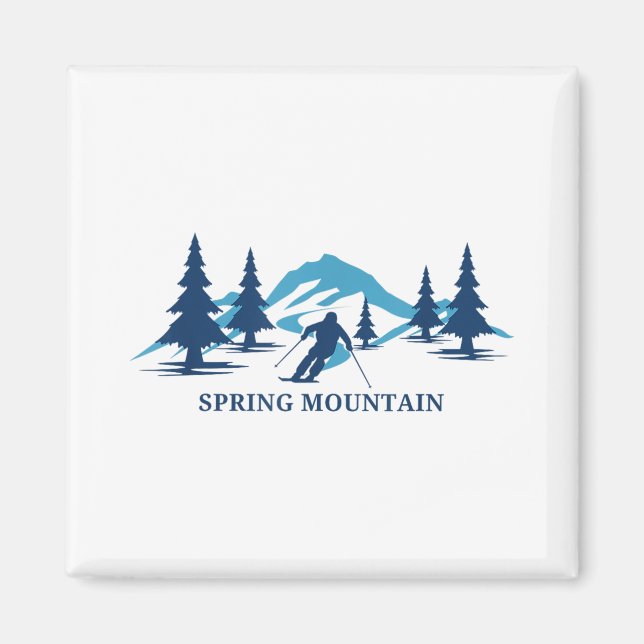 Vår Mountain Pennsylvania Ski Resort Skiing Ski Magnet (Framsidan)