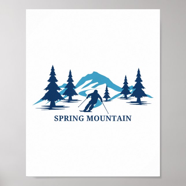 Vår Mountain Pennsylvania Ski Resort Skiing Ski Poster (Framsidan)