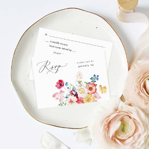 Vår Multi Färg Blommigt w Meal OSA Kort
