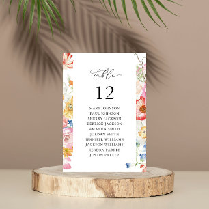 Vår MultiColorFloral-Bordsnumrets sittdiagram Inbjudningar