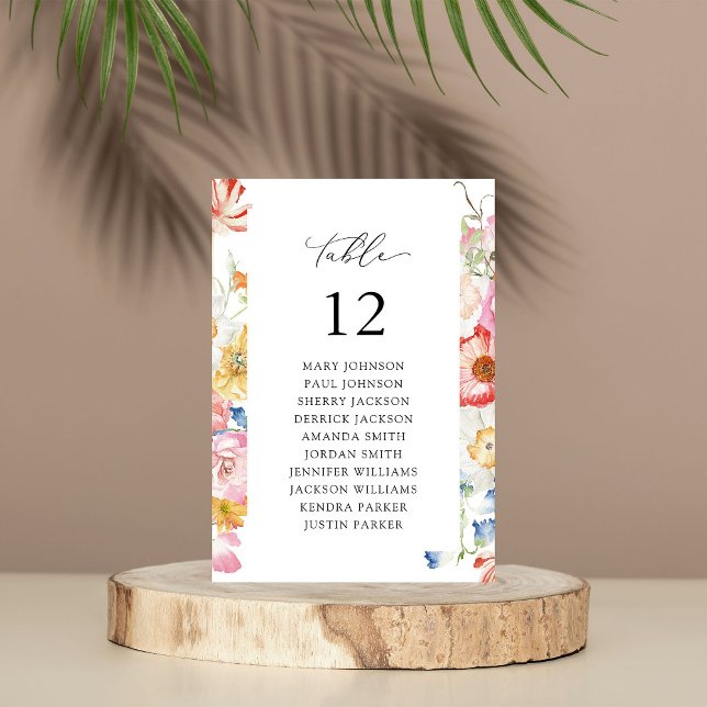 Vår MultiColorFloral-Bordsnumrets sittdiagram Inbjudningar (Skapare uppladdad)