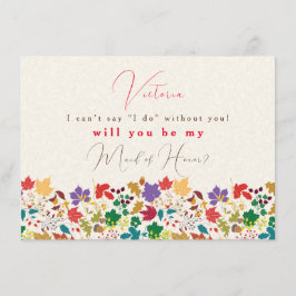 Vår Mustard Gult Lila Flower BridesmaidCard Meny