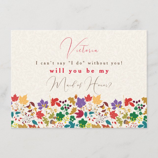 Vår Mustard Gult Lila Flower BridesmaidCard Meny (Framsida)