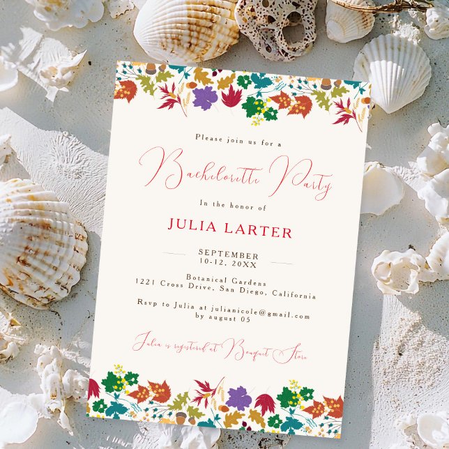 Vår Mustard Lila Flower Bachelorette Party Inbjudningar (Skapare uppladdad)