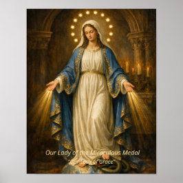 Vår Nådens Madonna - Mirakulösa Medalj Konsttryck Poster