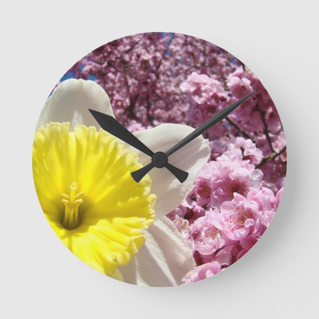 Vår Narciss Blommor väggur Blommar (Framsida)