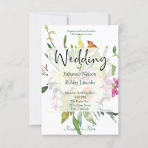 Vår narcissbukett bröllopsinbjudan