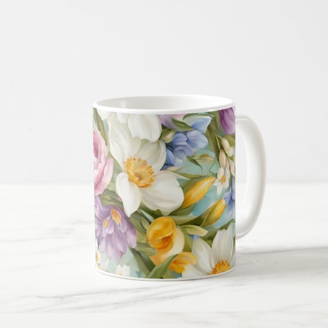 Vår. Narcissus, Hyacinths, Tulips, Påskägg Kaffemugg (Framsida höger)